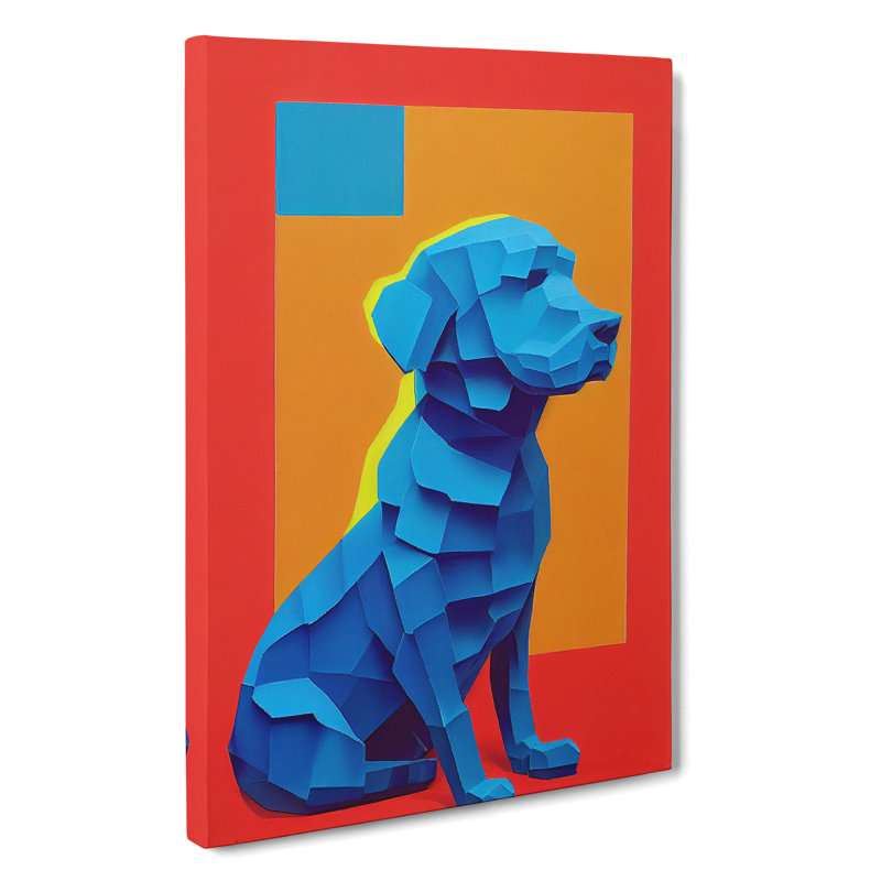 Sitting Dog No.2 Abstract - Wrapped Canvas, 50cm H x 35cm W x 3cm D