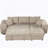 104" Modern L-Shape 3 Seat Reversible Sectional Couch, Pull Out Sleeper Sofa With Storage Chaise And 2 Stools For Living Room Furniture Set, Cream-155544306