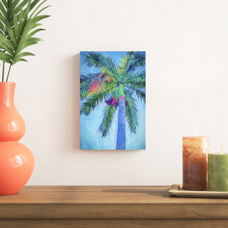 «Royal Palm Caribbean I», peinture sur toile, H 12 po x l 8 po, Toile tendue