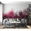 Murale abstraite pelez et collez - Variation aquarelle rouge-1489170588