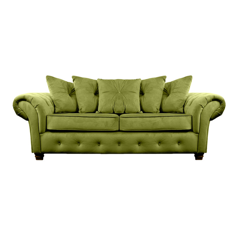 Lila 2 Seater Velvet Sofa, Olive