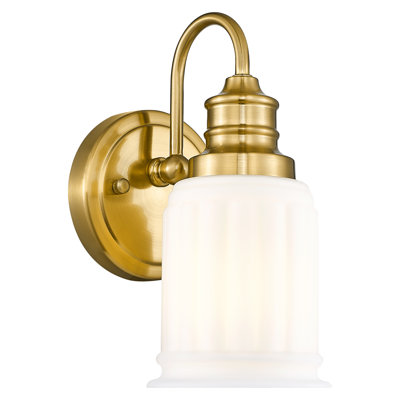Steel Armed Sconce With Fluted Clear Glass