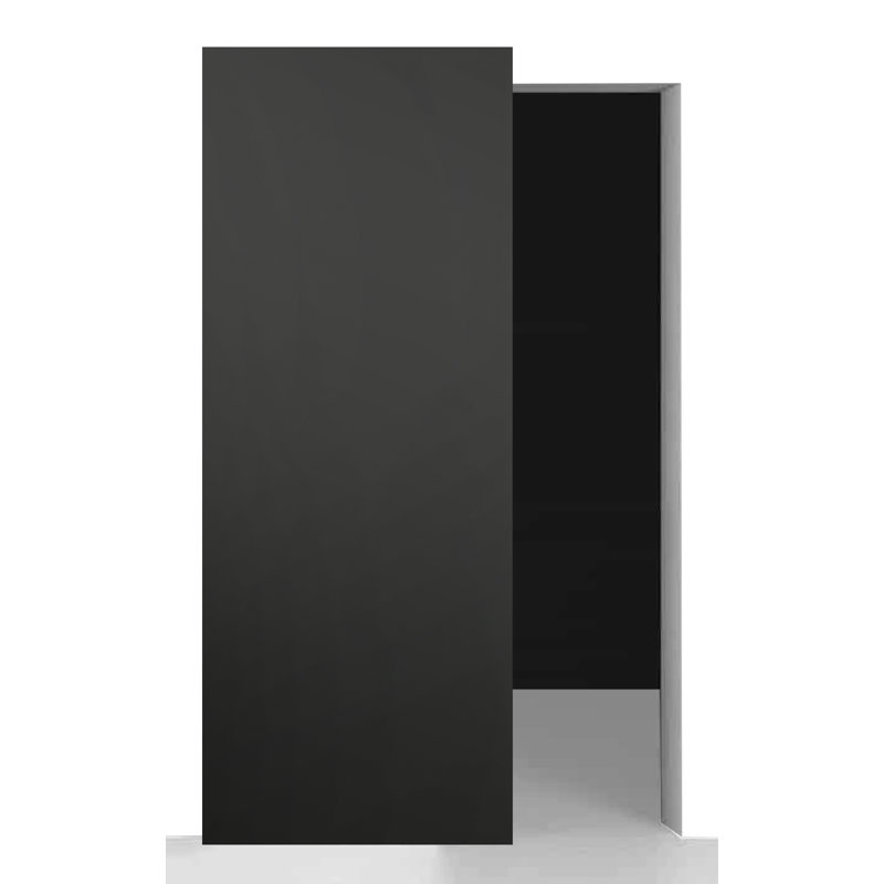 Porte de grange intérieure coulissante en bois massif à panneaux de bois massif Optima, Noir mat, 29,75 po x 83,23 po