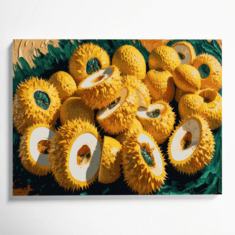 Fruit, jacquier brun, art mural sur toile, H 20 po x l 24 po