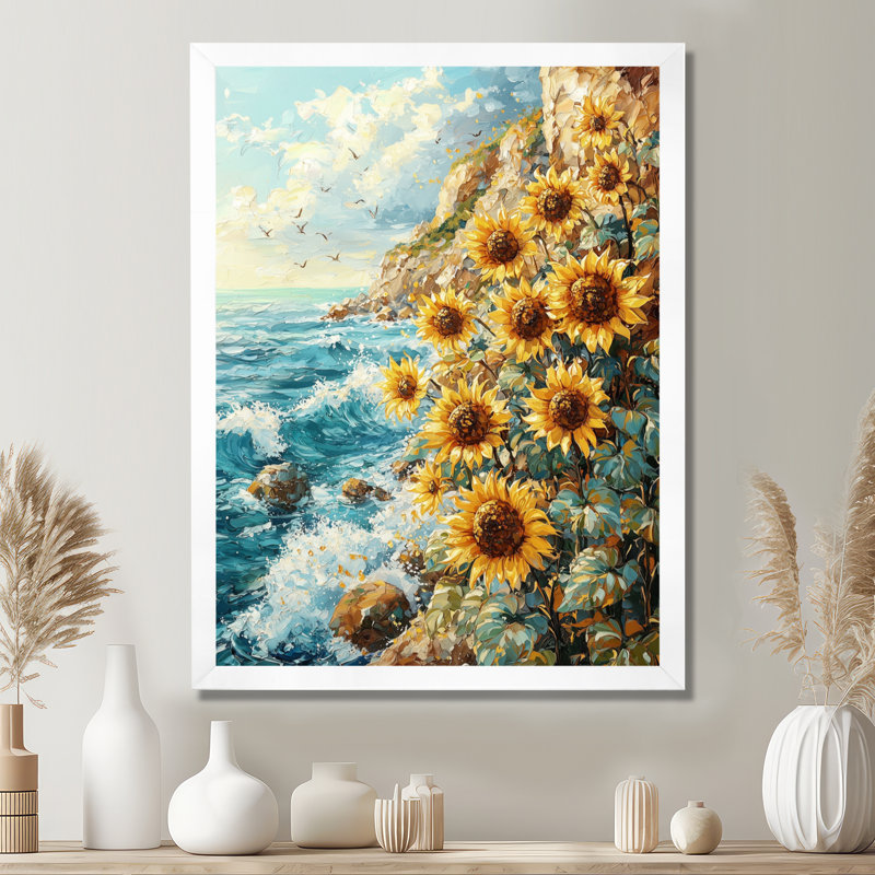 Dittmyre - impressions murales florales, H 32 po x l 16 po, Picture Framed, Blanc