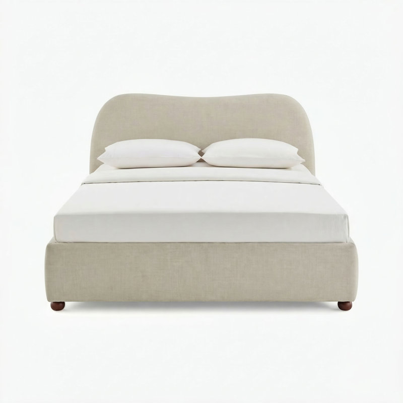 Mabelle Upholstered Ottoman Storage Bed, Cream Fabric, King