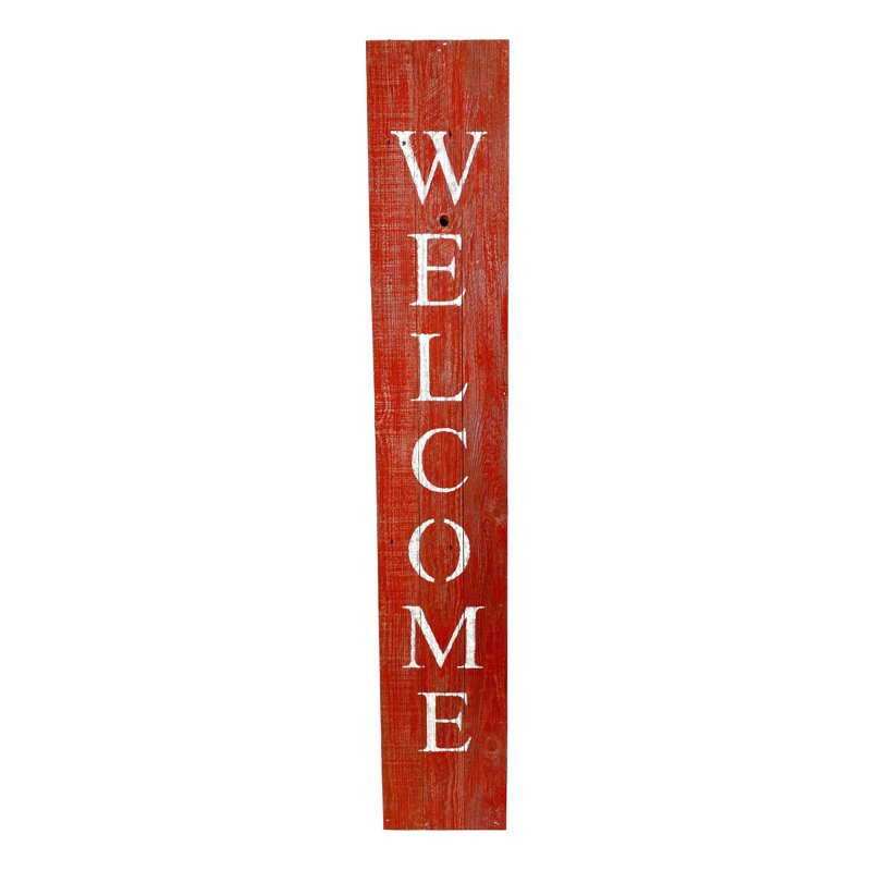 Décoration murale Welcome, Rouge rustique / blanc
