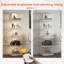 Vitrine Maebri, armoire de rangement en plastique avec lumières DEL réglables - élégant rangement sur pied blanc.