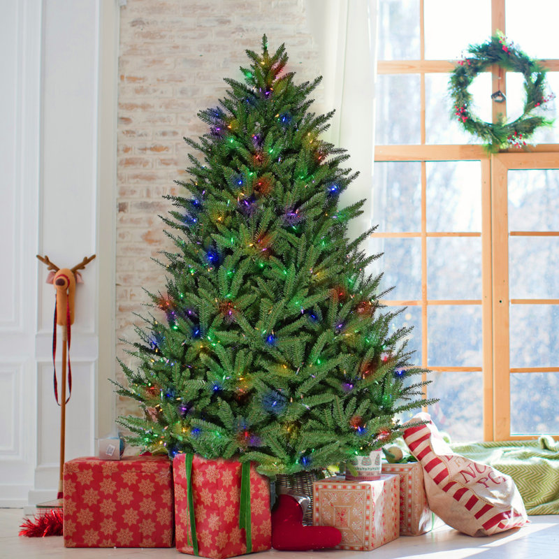 Centerville Pine Lighted Artificial Pine Christmas Tree, 7.5' H