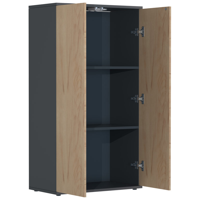 Amirbek Rectangle Accent Cabinet, Grey/Brown/Blue
