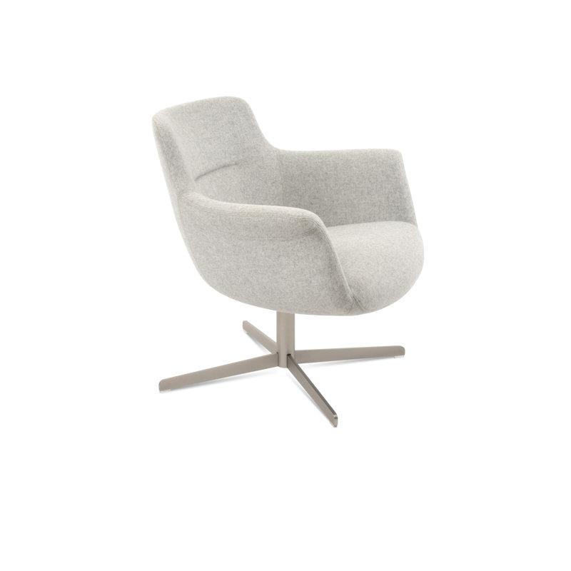 Fauteuil pivotant 4 étoiles Bottega, Laine argentée
