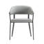 Chaise de salle à manger rembourrée en cuir Belle Stone-860196545