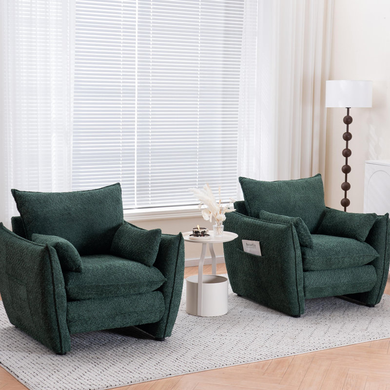 Fauteuil contemporain contemporain avec support ergonomique en chenille douce et compacte pour les coins repas d'une petite maison