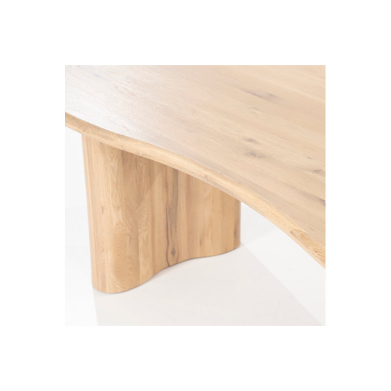 Dining Table Oval Solid Oak Dining Table, 30"H x 43"L x 98"W, Natural