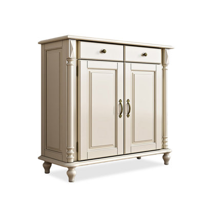 White Solid Wood Shoe Storage Bench