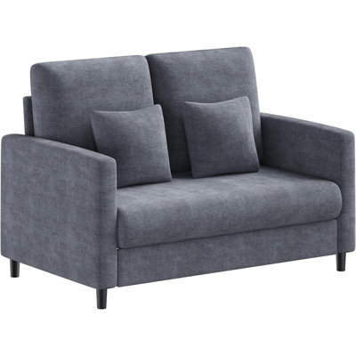 Boneless 51.9" Sofa Accent Chair, Chenille Loveseat Reading Couch with Tool-Free Setup for Living Room