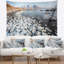 Tapisserie spitsbergen en polyester ensoleillé de couleur arctique avec accessoires suspendus inclus-28489429