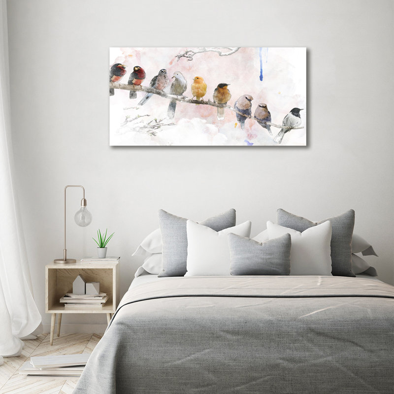 Birds On The Branch - No Frame Print on Canvas