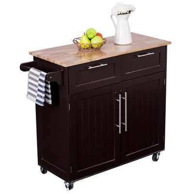 Gavril Solid Wood Top Kitchen Cart