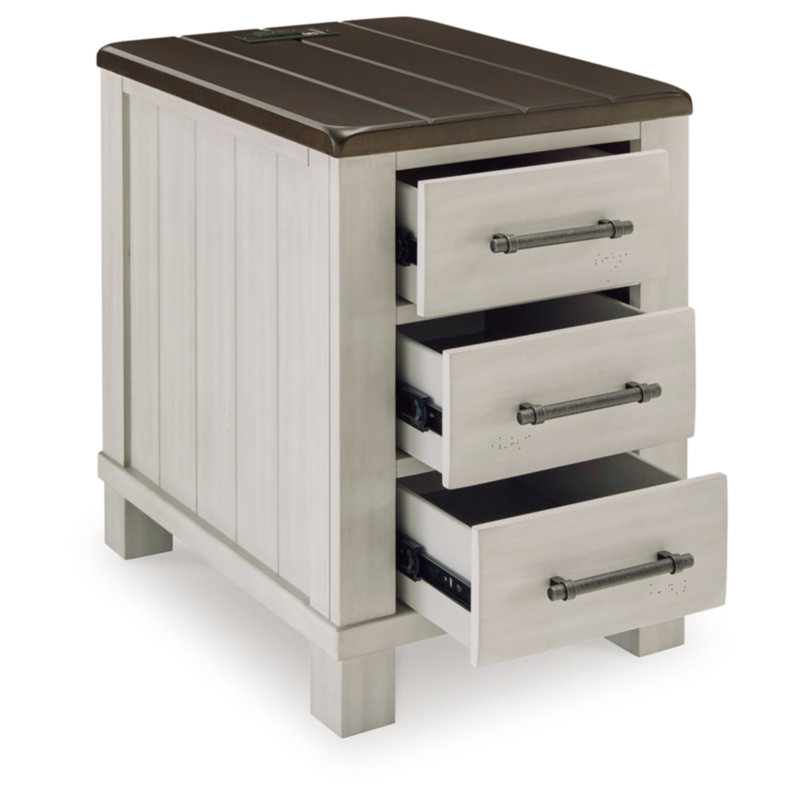 Kimbie 3 - Drawer End Table and Built-In Outlets