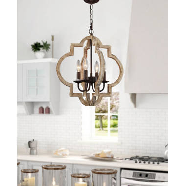 Ophelia & Co. Huitt 5 - Light Wood Dimmable Empire Chandelier & Reviews