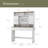 Farmhouse Dressing Table Makeup Table, 43" Wide Dressing Table With Lighted Mirror And Makeup Drawer, Large Modern Dressing Table Set With Hair Dryer Holder For Bedroom