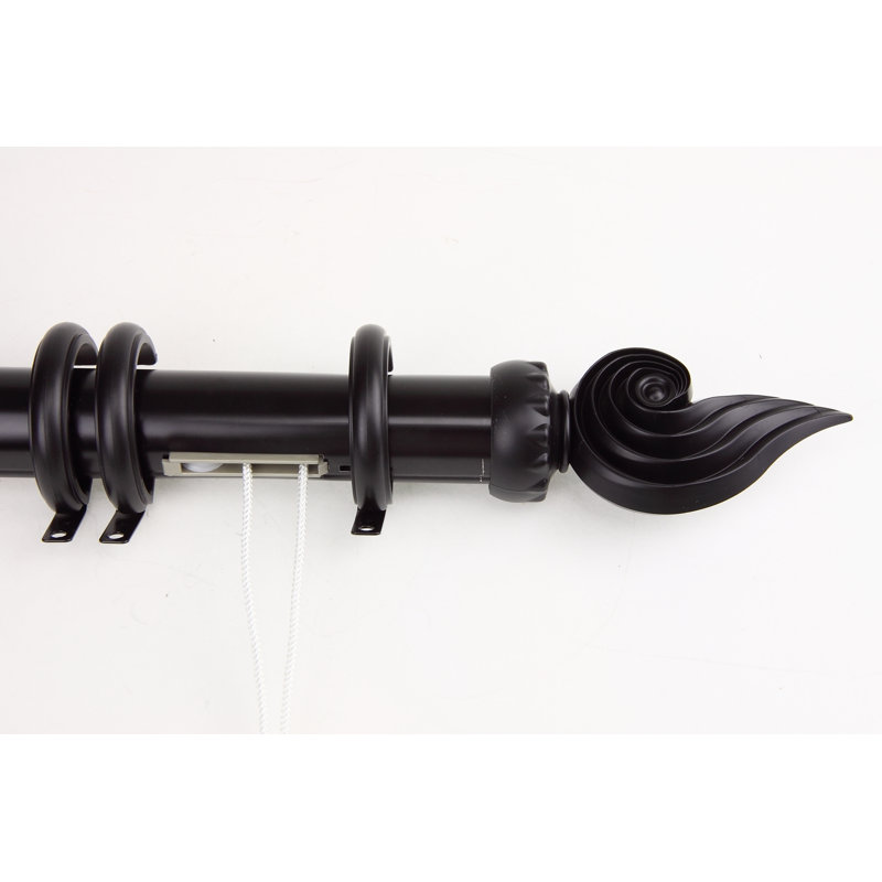 Tringle à rideaux simple Lesher, l 48 po à 84 po, Noir
