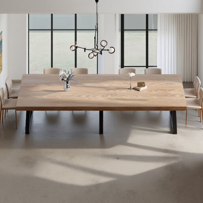 102.36-inch Modern Industrial Style Solid Wood Rectangular Dining Table