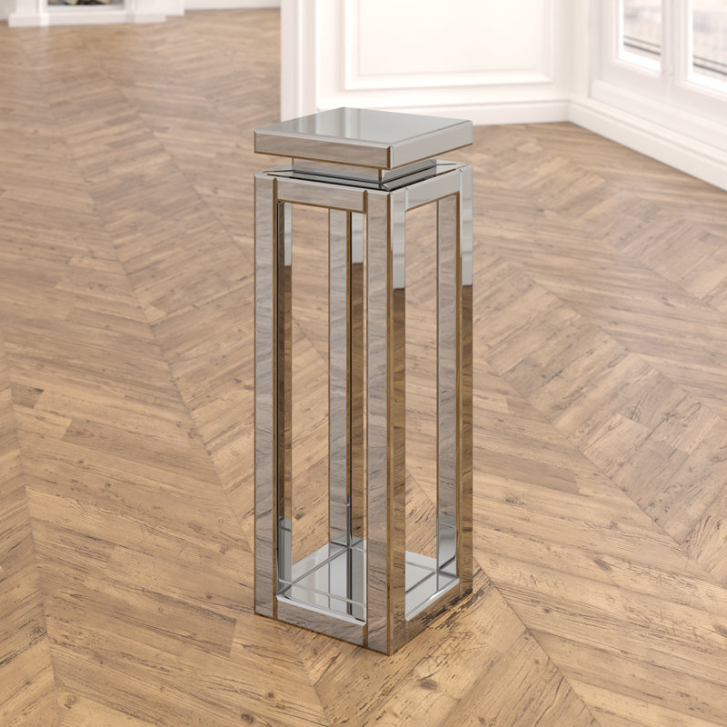 Sven Glass Top End Table, 36"H x 12"W x 12"L