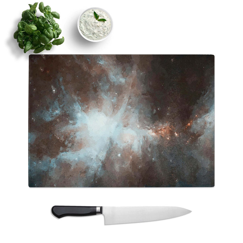 Tempered Glass Universe in Abstract Vol.1 Chopping Board, 28.5 cm W x 20 cm L