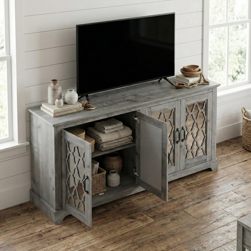 Chessani TV Stand for TVs up to 65", Mexican Gray