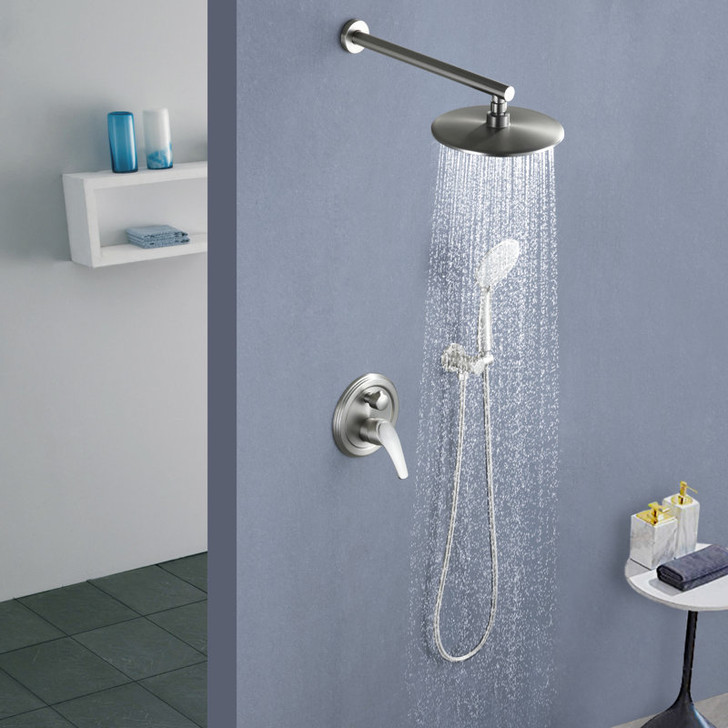 Robinet de douche avec valve brute, Nickel brossé