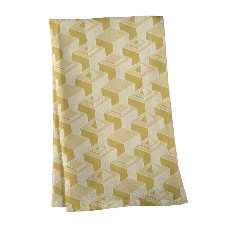 Patricia Geoffrey Tea Towel Kitchen Towel, Light Yellow/White, Poly Twill