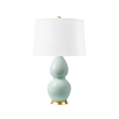 Shandy Lamp With Shade 16-Inch White Linen, With Gold