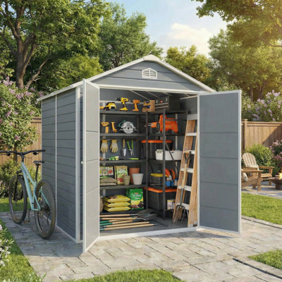 8X6 FT Resin Outdoor Storage Sheds