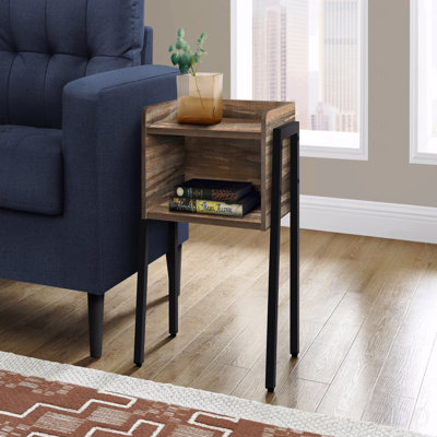 Accent Table, Side, End, Nightstand (Bedside Side Table), Lamp, Laminate, Metal, Contemporary, Modern