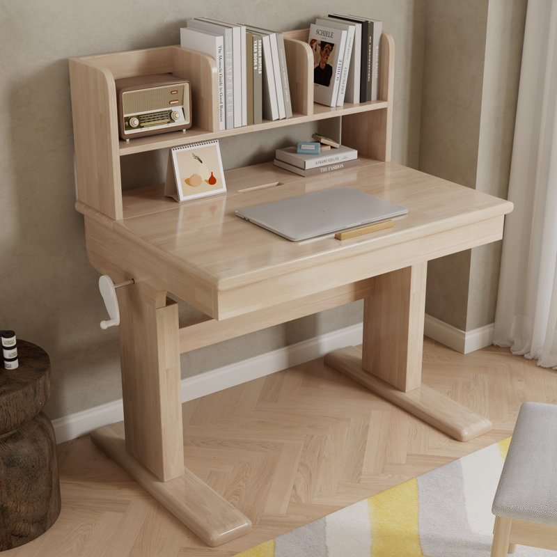 Solid Wood Study Desk With Storage