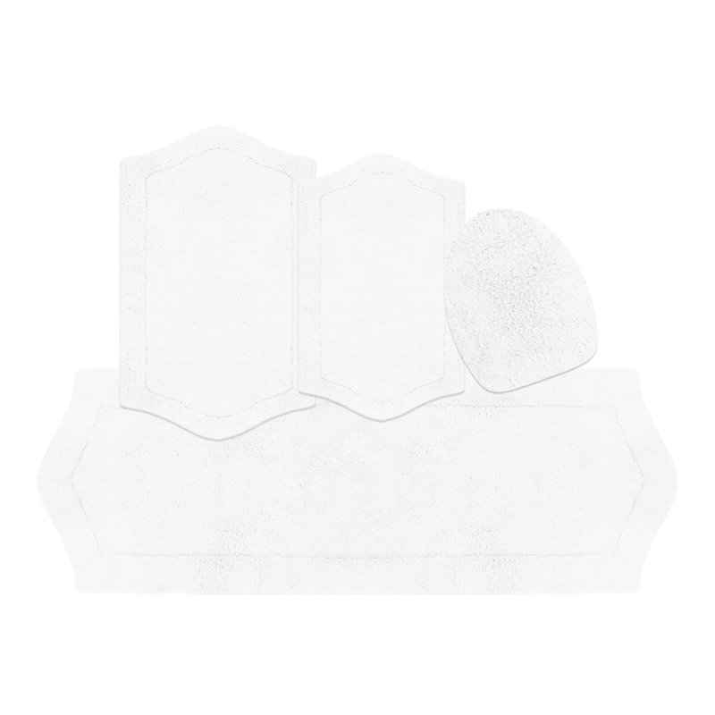 Tapis pour salle de bain Delean, Blanc