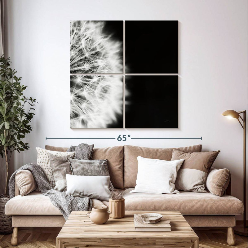 Harnek Dandelion On Black II, 45" H x 45" W