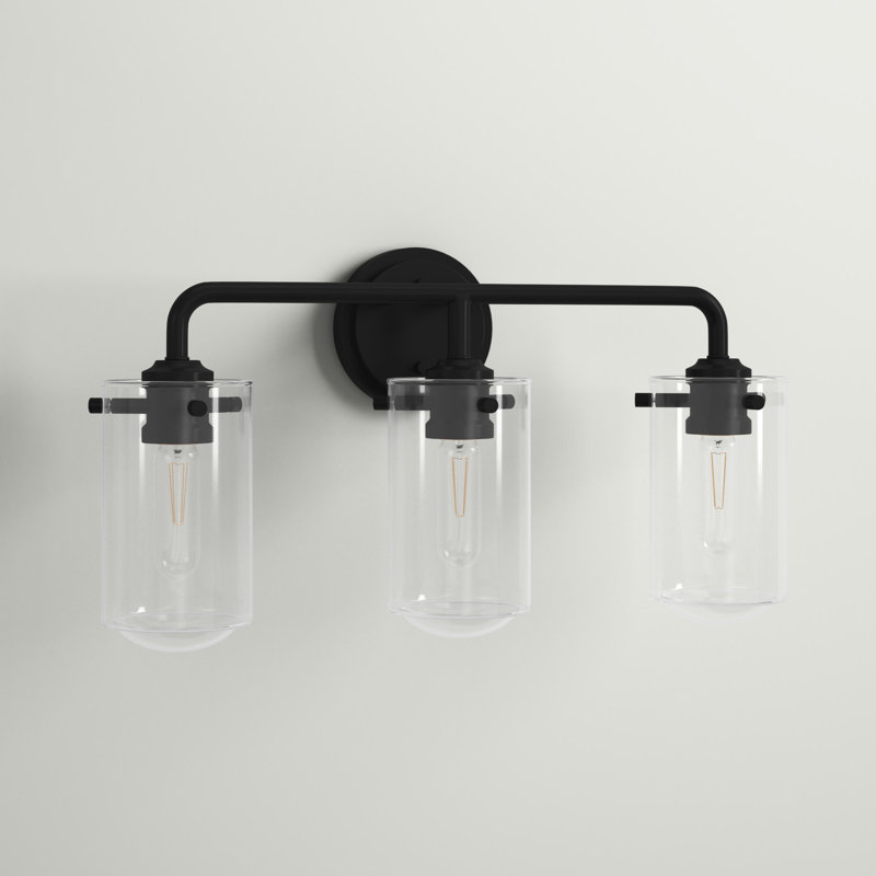 Éclairage pour salle de bain 3 lumières Barbosa, Noir mat