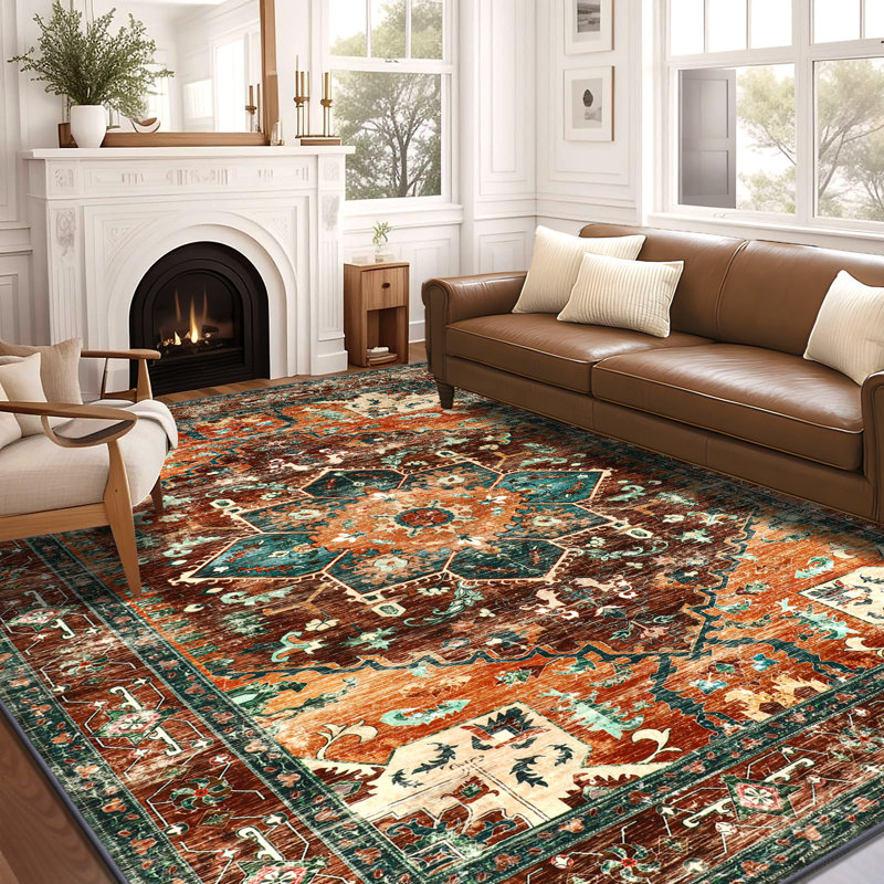 Tapis oriental antidérapant Casarina, Rectangulaire 8 pi x 10 pi