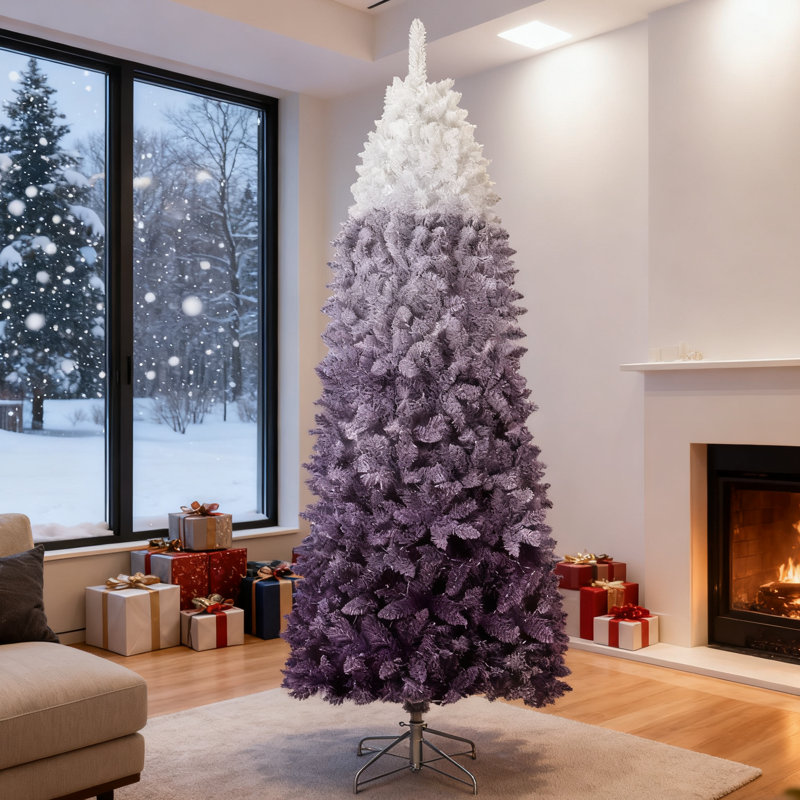 Lighted Artificial Christmas Tree, 182.9 cm H, Purple