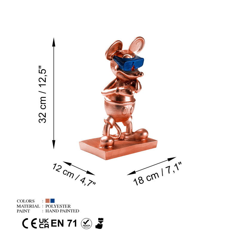 Hand-Painted Decorative Object, Copper & Blue, 7.1 x 12.6 x 4.7 inches | Made from 100% Polyester, Lightweight at 2.3 lbs | Unique Color Variations for Elegant Home Décor, Perfect for Accent Pieces