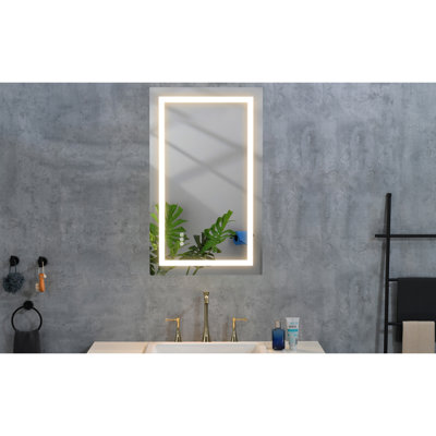 40 X 28 Inch, Led Wall - Mounted Bathroom Vanity Mirror, Fog Feature, 3 Color Alternatives, Stepless Dimming, Temperatures, Hd Glass Surface Mounted, Inch Wide, Deep, Functionality, Combinations,