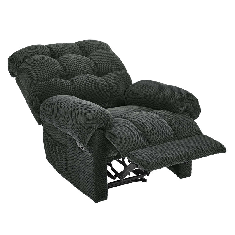 Fauteuil inclinable manuel très rembourré avec confort ergonomique, Gris foncé