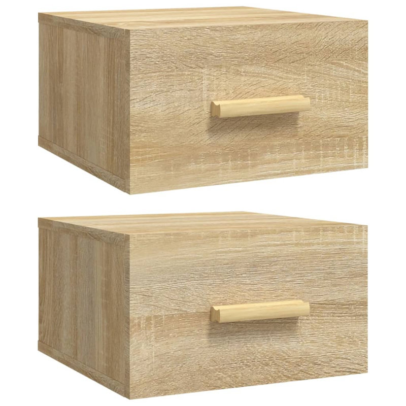 Santucci 35cm W Manufactured Wood Bedside Table, Walnut, Set of 2