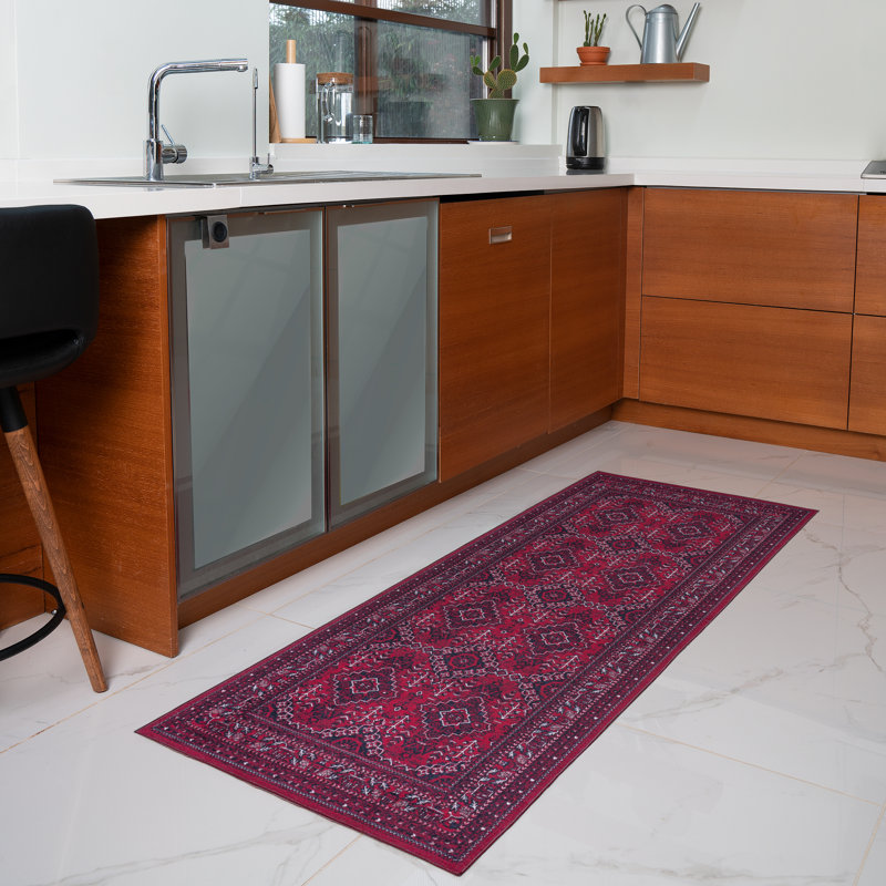 Tapis lavable en machine Bungalow Rose, Tapis de couloir 2 pi 2 po x 6 pi