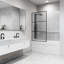 Pare-baignoire fixe avec verre à rayures 3/8 po Divide l 34 po x H 62 po-99084413