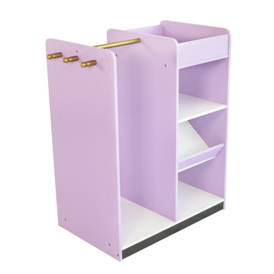 Isabelle & Max™ Violet Toddler Dress Up Storage With Mirror, Costume Closet, Purple/White