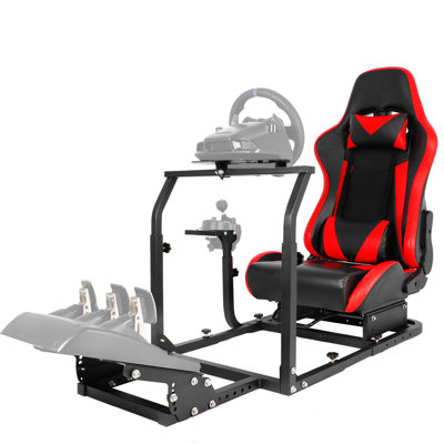 Anman Racing Simulator Stand with Seat, fit Logitech Fanatec Thrustmaster, NO Wheel Shifter Pedals